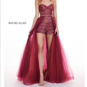 NWT Rachel Allan 8816 size 6 Burgundy romper